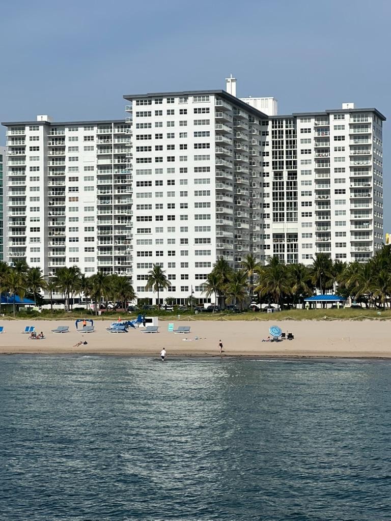 Sea Monarch building viewed from the beach